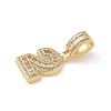 Brass Clear Cubic Zirconia European Dangle Charms LS-KK-R003-01G-02-3
