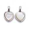 Natural White Shell Mother of Pearl Shell Pendants BSHE-F011-05A-P-1