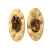 Oval Stainless Steel Stud Earrings EJEW-D303-01G-01-2