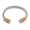 Ion Plating(IP) 304 Stainless Steel Cuff Bangles for Women STAS-M023-16GP-2