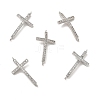 Brass Micro Pave Clear Cubic Zirconia Connector Charms KK-E068-VB331-1