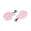 Natural Rose Quartz Pendants G-Q601-45G-2