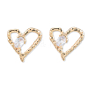 Clear Cubic Zirconia Heart Stud Earrings EJEW-N012-51LG-B-2