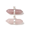 Natural Rose Quartz Double Terminal Pointed Pendants G-NH0001-15P-07-1