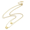 Double Layer 304 Stainless Steel Cable Chain Butterfly Link Necklaces for Women NJEW-G141-03G-2