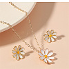 Daisy Alloy Enamel Pendant Necklaces & Dangle Earring Set for Women FS-WG3EF09-01-3