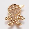 Brass Micro Pave Cubic Zirconia Links ZIRC-F050-12G-1