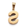 Ion Plating(IP) 304 Stainless Steel Letter Pendants STAS-H127-S-G-2