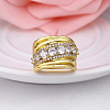 Brass Micro Pave Cubic Zirconia Finger Rings RJEW-BB39437-G-7-5