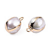 Electroplate Natural Baroque Pearl Keshi Pearl Pendants PEAR-N021-12-3
