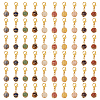 Copper Wired Wrapped Natural Gemstone Round Pendant Decorations HJEW-AB00711-1