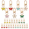 28Pcs 7 Colors Butterfly Alloy Enamel Pendant Decorations HJEW-WR00053-1