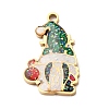 Christmas 304 Stainless Steel Enamel Pendants LS-STAS-B112-02G-09-1