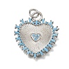 Brass Micro Pave Cubic Zirconia Pendants CU-CBAEEA8-13B-P-1