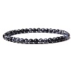 Natural Snowflake Obsidian Beads Stretch Bracelets SF0696-3-1