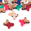 12Pcs 6 Colors Opaque Resin & Walnut Wood Connector Charms RESI-TA0002-70-2