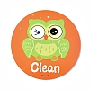 Owl Clean Dirty Double Sided Dish Washer Magnet Sign AJEW-D044-06A-3