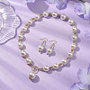 Round Acrylic Imitation Pearl Beads Necklace & Dangle Earring Sets for Women SJEW-JS01304-2