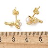 Brass Stud Earrings EJEW-F359-01G-3