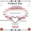 Adjustable Adjustable Gothic PU Leather Alloy Spike Rivet Heart Choker Necklaces for Women NJEW-WH20816-006P-D-2