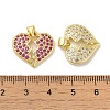 Brass Micro Pave Cubic Zirconia Pendants KK-C058-20G-3