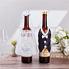CRASPIRE 2 Sets Organza & Cloth Bride and Groom Wine Bottle Cover AJEW-CP0001-47-4