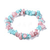 Unisex Chip Natural White Jade Beaded Stretch Bracelets BJEW-S143-12-1-5
