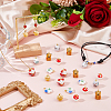 24Pcs 6 Styles Porcelain Pendants PALLOY-FH00169-5