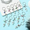 12Pcs 12 Colors Acrylic Imitation Pearl Keychians KEYC-JKC00891-5