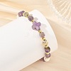 Natural Amethyst Faceted Cube Braided Bead Bracelets BJEW-JB14379-01-2