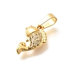 Brass Micro Pave Clear Cubic Zirconia Pendants KK-Q040-07A-G-2