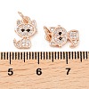 Brass Micro Pave Clear Cubic Zirconia Charms ZIRC-C020-38-4