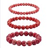 3Pcs 3 Size Synthetic Imperial Jasper Round Beaded Stretch Bracelets Set BJEW-SW00064-25-2