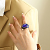 Oval 304 Stainless Steel with Cat Eye Finger Rings FS-WGC5475-20-1