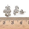 Brass Micro Pave Clear Cubic Zirconia Stud Earrings EJEW-A145-03A-P-5