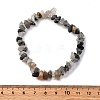 Natural Tourmalinated Quartz/Black Rutilated Quartz Stretch Bracelets BJEW-JB03681-01-7