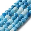 Natural & Dyed Crackle Agate Bead Strands G-T056-6mm-07-2