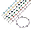 Brass Micro Pave Cubic Zirconia Link Cahin Bracelets for Women BJEW-A172-01P-4