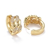 Brass Micro Pave Clear Cubic Zirconia Huggie Hoop Earrings EJEW-K083-38G-2