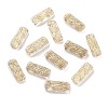 Metal Enlaced Transparent Acrylic Beads MACR-M045-10-1