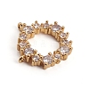 Brass Micro Pave Clear Cubic Zirconia Pendants ZIRC-L091-032G-1
