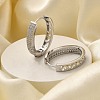 Brass Cubic Zirconia Hoop Earrings EJEW-M048-05P-1