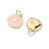 Brass Enamel Pendants KK-C251-36G-3