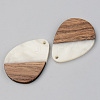 Opaque Resin & Walnut Wood Pendants RESI-S389-010A-C04-2