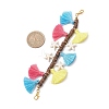 Natural Coconut & Polycotton Tassel & Synthetic Turquoise Pendant Decorations HJEW-JM03669-02-3