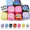 10Pcs UV Plating Rainbow Iridescent Acrylic Enamel Beads SACR-FS0001-32-1