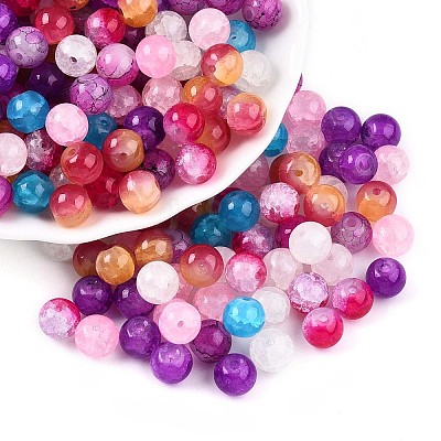 Baking Paint Imiation Jade Glass Beads X1-DGLA-S115-8mm-MY-1