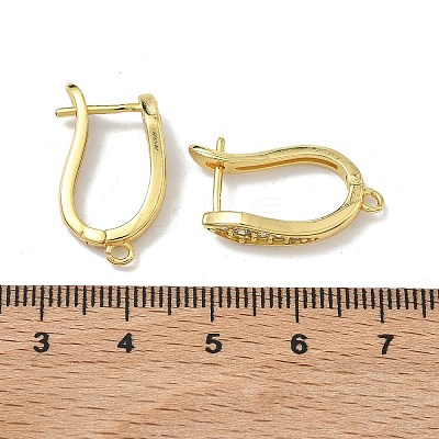 Arrow Brass Micro Pave Cubic Zirconia Earring Findings KK-D226-06G-1