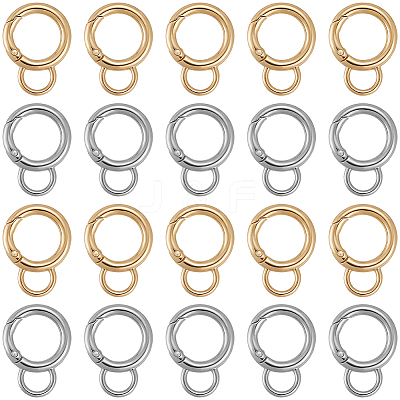 24Pcs 2 Colors Alloy Spring Gate Rings FIND-SC0016-60-1