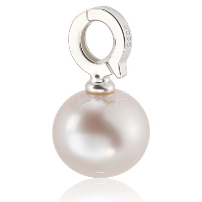 1Pc Natural Baroque Keshi Pearl Freshwater Pearl Round Pendants PEAR-BBC0001-25B-1